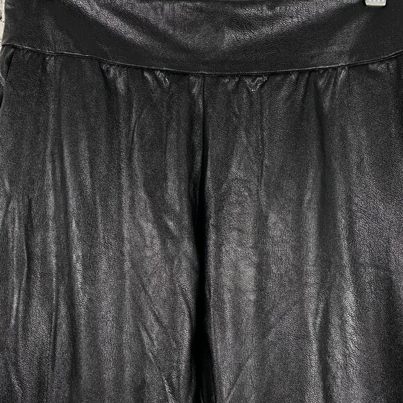 Commando Jogger Pants Faux Leather Medium Black Solid Stretch PT-2038 - Picture 3 of 8